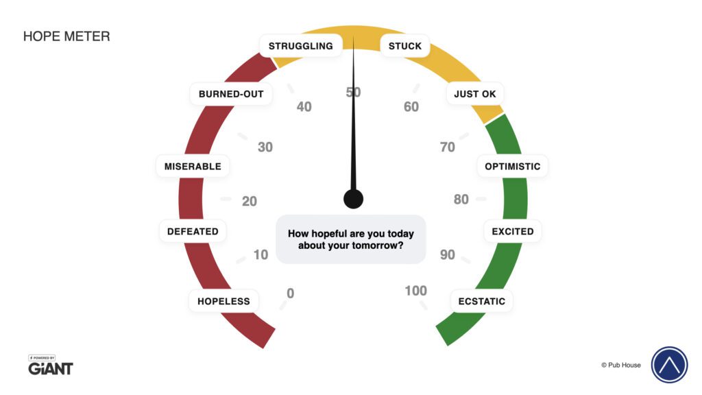 Hope Meter: how hopeful are you today about tomorrow, on a scale of 1 to 100?