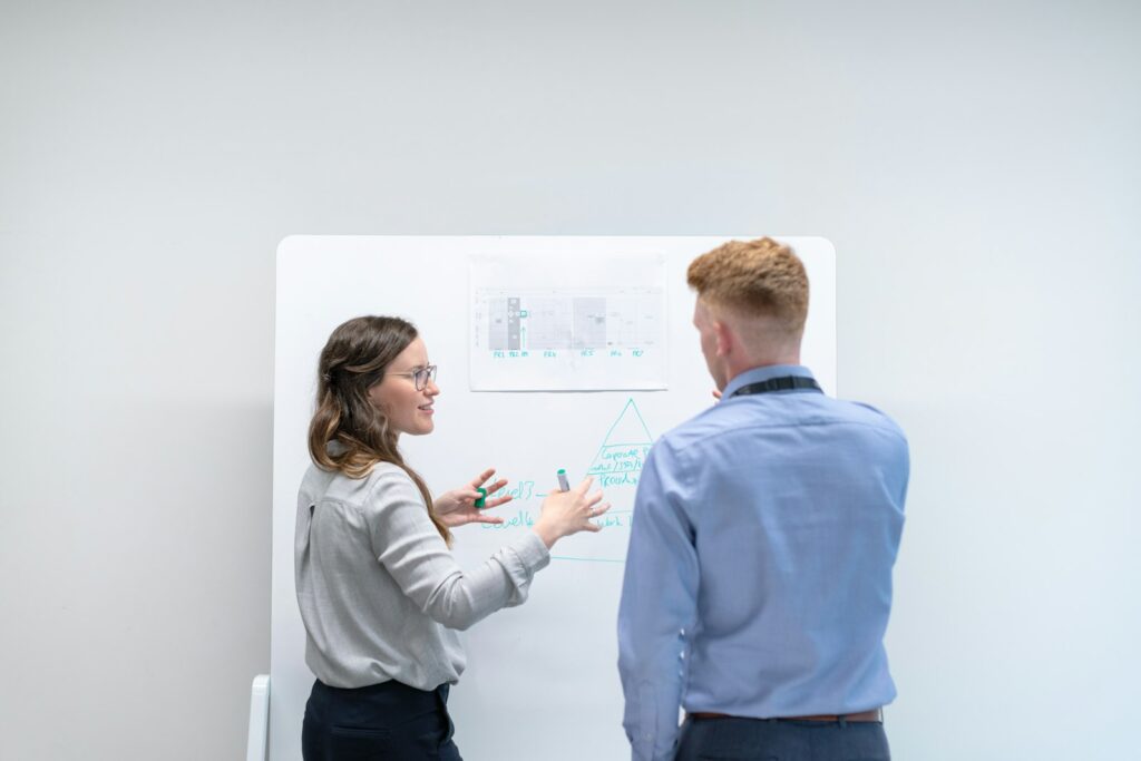 A leader keeping a regular one-on-one with a team member